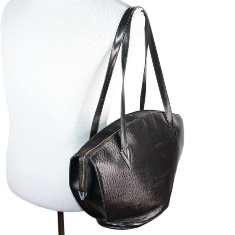 Authentic Louis Vuitton Black Epi Leather St Jacques PM Handbag Purse Shoulder